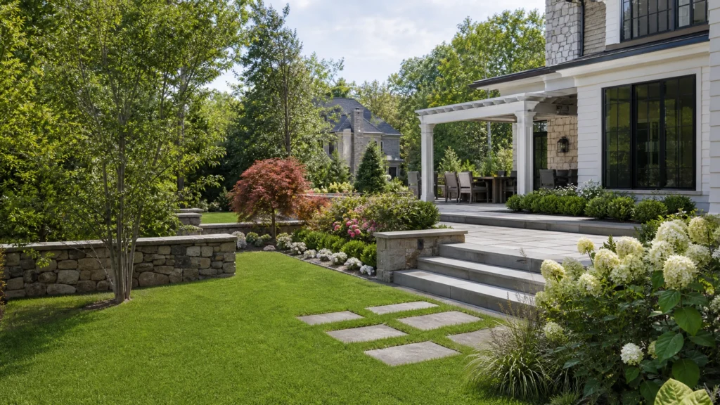 When Is the Best Time to Start a Landscape Project in Northern NJ? with a finished residential outdoor space by NMS Landscapes.