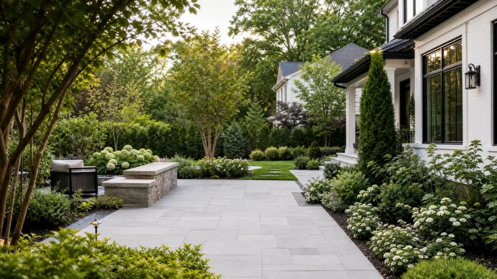 How to Prepare for Your First Landscape Design Consultation with a finished residential outdoor space by NMS Landscapes.